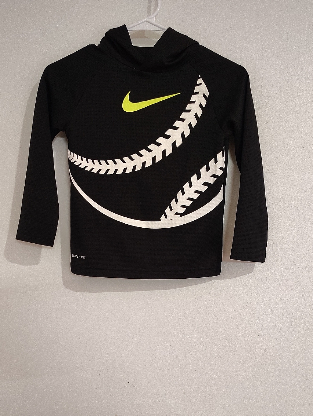 Black Nike Hoodie with Neon Yellow Swoosh